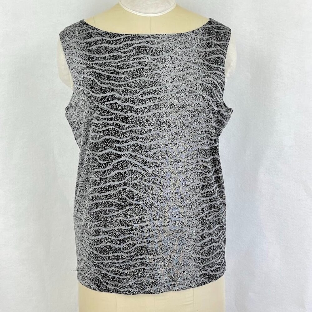 Chico's Travelers Shell Tank Boat Neck Slinky Career Processional Mob Wife XL